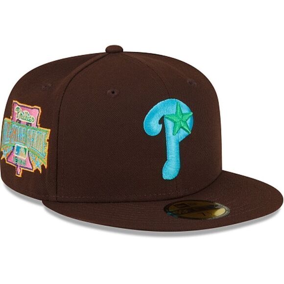 Philadelphia Phillies New Era 59FIFTY Fitted Hat Brown Mint Size 8 - Picture 1 of 7